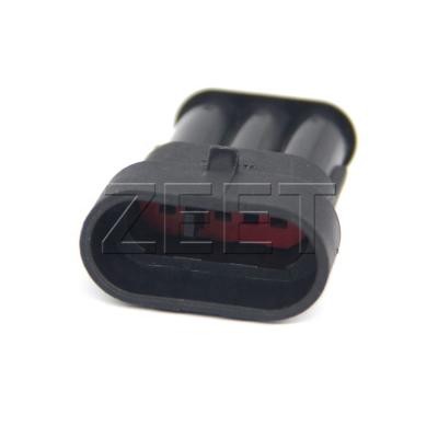 China Waterproof Super Seal 1.5mm Series 3 Pin Wire Connectors TE Amp 282105-1 for sale