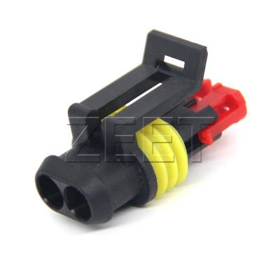 China Waterproof 2 Way Amp TYCO Waterproof Automotive Electrical Wire Connector 282080-1 1.5 Series for sale