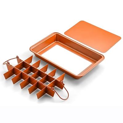 China Amazon Stocked High Carbon Steel-Copper Baking Pans And Molds Popular Products Stick Non Baking Brownie Pan for sale