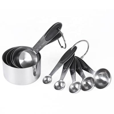 China High Quality Stocked Stainless Steel 10-Piece Measuring Cup Graduated Measurer Set Cake Mold Baking Tool for sale