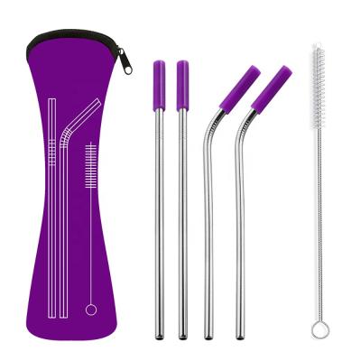 China Amazon Prime Package 304 Stainless Steel Straw With Scratch Resistant Scratch Border Sustainable Hot Resistant Mouth Resistant Silicone Primer for sale