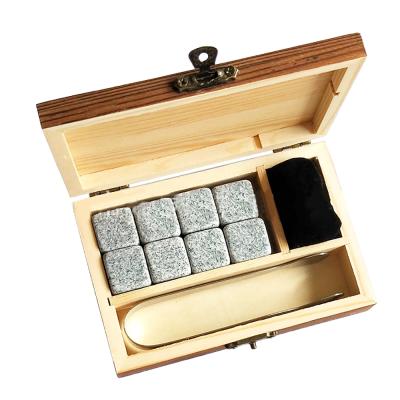 China Cooling Drink Hot Selling Cooling Drinks Amazon Whiskey Stone Stones Granite Ice Cubes With Storage Bag And Wooden Box for sale