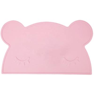 China 2021 Viable Hot Selling Viable Heat Resistance Silicone Baby Animal Shaped Dining Table Set Mat For Kids for sale