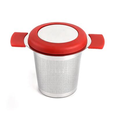 China Sustainable Amazon Hot Sale 304 Stainless Steel Tea Filter With Silicone Sleeve Handle for sale