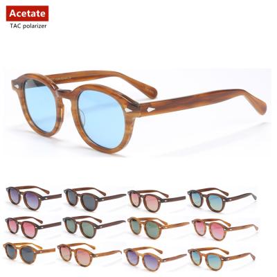 China Fashion Sunglasses Fashion 2021 Mens Mens Womens High Quality Designer Retro End Oval Polarized Custom Made Acetate Sunglasses for sale