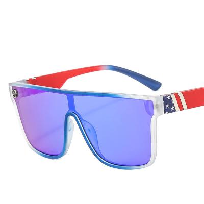 China 2022 fashion sunglasses new colorful coated sports sunglasses USA brand sunglasses men's square one-piece glass classic patriot for sale