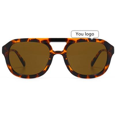 China Fashion Sunglasses Double Bridge Premium Yellow Lens Polarized Protective Custom Mens Teenagers Sunglasses Manufacturer for sale