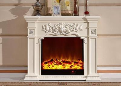 China Polished Resin HDF European Electric Fireplace 750w 1500w Power for sale