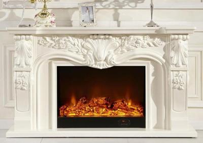 China High Efficiency European White Corner Electric Fireplace , Heat Adjustable for sale