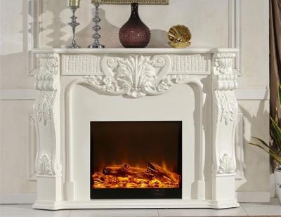 China Remote Control Solid Wood Electric Fireplace With Deco Flame for sale