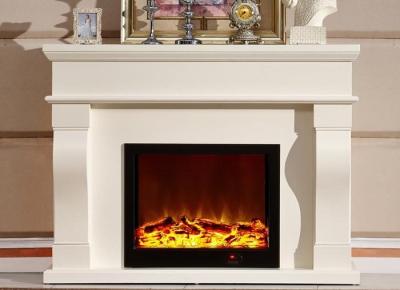 China Hand Carving Led Solid Wood Fireplaces Polished , Tempered Glass Surface for sale