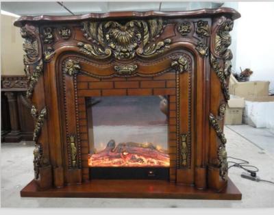 China Fake Flame LED European Electric Fireplace , Portable Antique Decorative Fireplace for sale