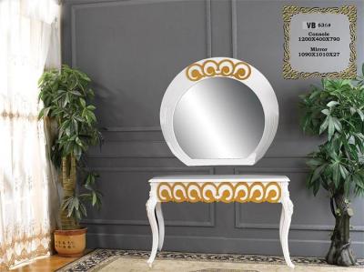 China European French Makeup Narrow Console Table With Framed Mirror for sale