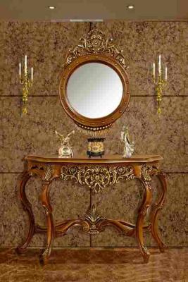 China Home Decorative Dressing Table Mirror Brown Antique Mirrored Console Table for sale