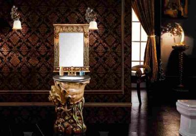 Chine Vanité simple de salle de bains d'évier d'hôtel avec le miroir, Cabinets reflétés par salle de bains baroque à vendre