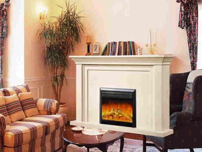 China Customized White Wood Luxury LED Electric Fireplace Remote Control for sale