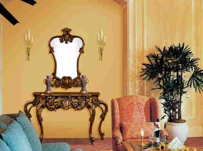 China Villa Bedroom Furniture Antique Solid Wood Makeup Table And Mirror for sale