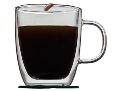 China Borosilicate Double Wall Glass Sustainable Wholesale Coffee Mug for sale