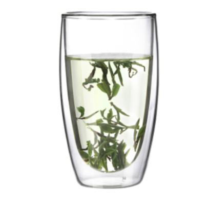 China Sustainable Double Wall Glass Mug Eco - Friendly With High Borosilicate Glass for sale