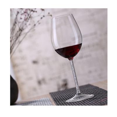 China Modern Handmade Crystal Wine Cup Handmade Glass Wine Glasses With Customized Logo for sale