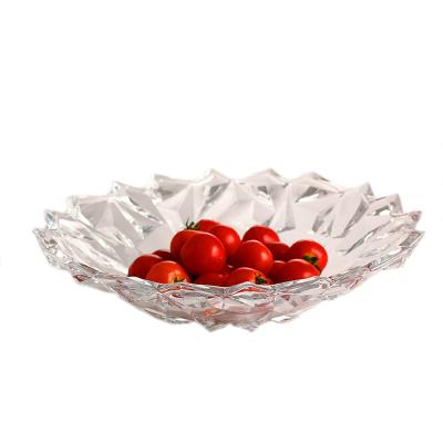 China China Sustainable High Quality Safe Custom Large Transparent Serving Salad Fruit Dish Glass Mixing Bowls for sale