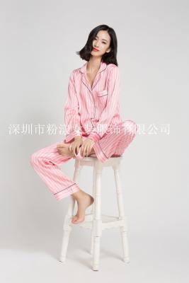 China zk 100% silk Womens Satin Pajamas, Long Button-Down PJ Set Classic Soft Sleepwear Loungewear for sale