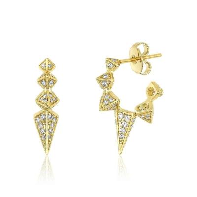 China Fashion classic wholesale high quality natural crystal earrings 18K gold plated female stud earrings for sale