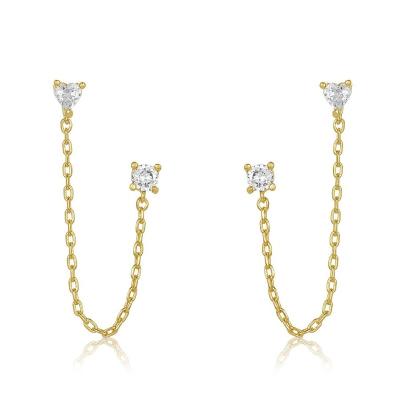 China 2021 New Western Style Chain Earrings 18K Gold Plated Earrings For Women Personalized Female Ear Chain for sale