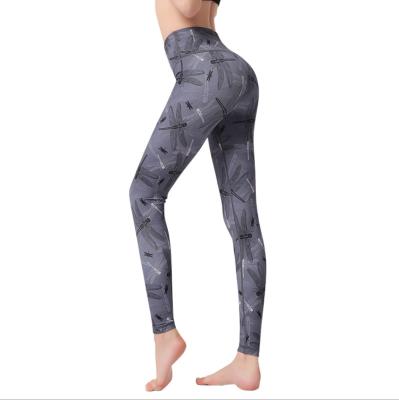 China Digital Printed Yoga Tights Quick Dry High Elasticity Sports Fitness Exercise Workout Breathable Running Gaiters for sale