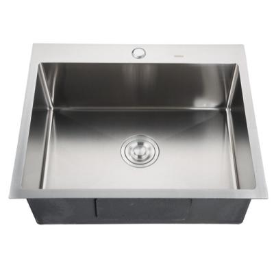 China Without Faucet Custom 304/201 Bathroom Vanity Single Bowl Stainless Steel Handmade Kitchen Sink for sale