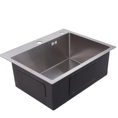 China Without Faucet Custom Brand New Handmade Kitchen Bases 304 Stainless Steel Single Bowl Sink for sale