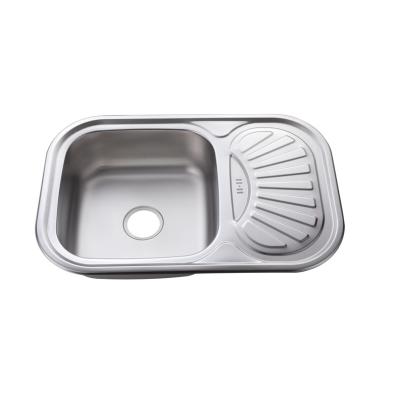 China Without Faucet Round Classic 304 Design Silver Stainless Steel Machine Sink With Drain Plate for sale