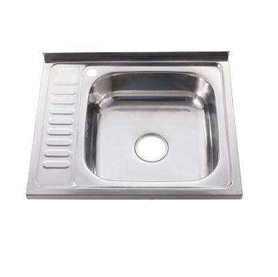 China Reasonable Price Customized Single Bowl 304 Stainless Steel Sink Without Faucet With Drain Plate for sale