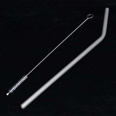 China Lightweight Environmental Protection Titanium Alloy Straight Straw With Straw Brush TA1 Length 200MM Length 200MM Tactical Pure Titanium Straw for sale