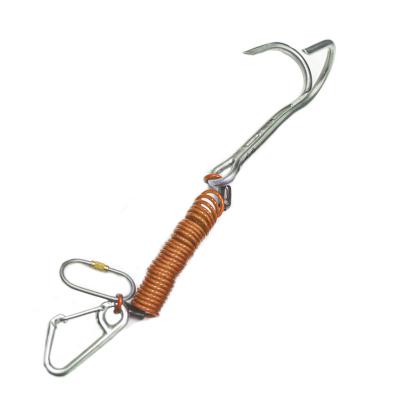 China Double Hook Titanium Reef Diving Scuba Hook with Lanyardand Reel and Quick Loop for sale