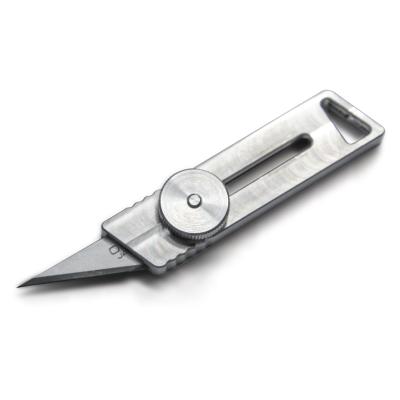 China Lightweight EDC Tool Mini Knife Art Cutter Knife Titanium Head Chain Knife Box Opener for sale