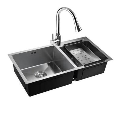 China Without Faucet OEM Customized Stainless Steel Double Bowl Foshan Kitchen Sink For Restaurant for sale