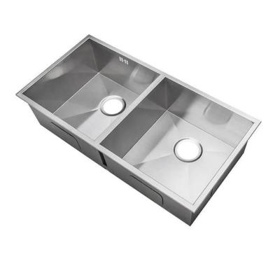 China Without Faucet High Quality Stainless Steel Double Bowl Kitchen Sink With Drainers for sale