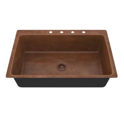 China Without faucet factory supply stainless steel bowl kitchen double sink copper material for restaurant for sale