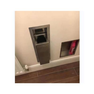 China Without Lid 304 Stainless Steel With Trash Hidden Wall Hidden Embedded Trash Can for sale