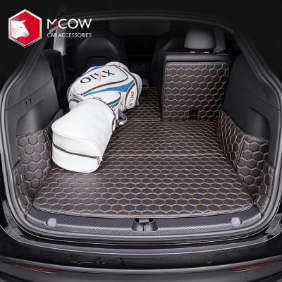 China Non Skid Mcow 2022 Car Cargo Boot Mat Rear Trunk Mat Customized Universal Leather 3D 5D All Weather Durable Car Cover Protector for sale