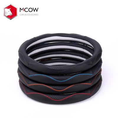 China Highly durable new product novelty steering wheel cover car accessories protective design 17 inch leather steering wheel cover for sale