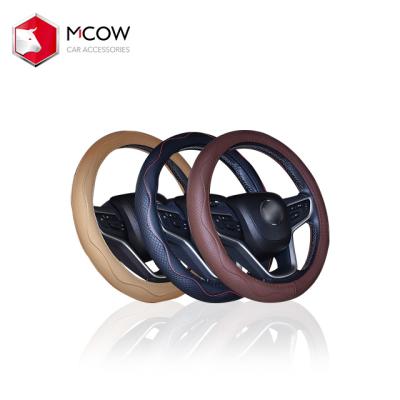 China Highly 38cm Universal 38cm Car Accessories PU Leather Breathable Anti-Slip Car Protective Cover Steering Wheel Cover for sale