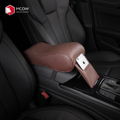 China Universal Soft Hand Feeling Mcow 2021 Auto Accessories PU Car Armrest Center Console Leather Arm Rest Seat Box Pads Protective Case for sale