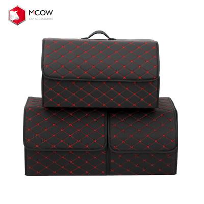 China 2022 High Quality Waterproof Leather Car Trunk Organizer Car Storage Trunk Multi-Functional Fashion Multi-Functional Compartment Accessories for sale