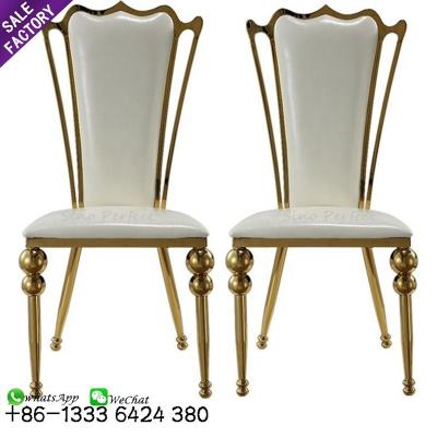 China (Other) Restaurant Stainless Steel Banquet Adjustable Wedding Dining Chairs Gold Modern Luxury Only for sale