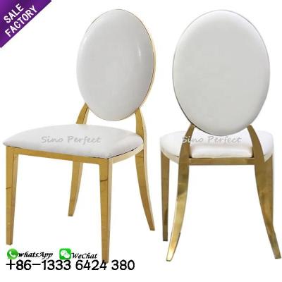 China (Other) Wholesale Adjustable Stainless Steel Gold Dining Chairs Modern Dining Chair Wedding for sale