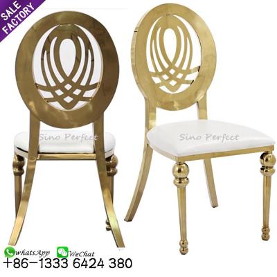 China (Other)Adjustable Strong Luxury Simple Creative Stainless Steel Dining Chairs Gold Set Wedding for sale