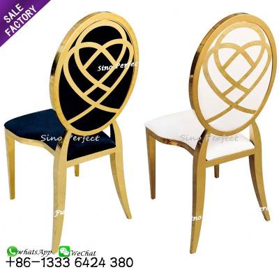 China Contemporary Banquet Event Furniture Stainless Steel Gold Wedding Stackable Chair For Event Wedding Chair for sale