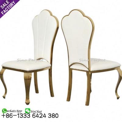 China Modern High Quality Wedding Furniture General Use Stainless Steel Frame Stackable Banquet Dining Chairs for sale